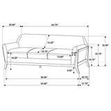 Vaughn Gray 3-Piece Fabric Upholstered Flared Arm Living Room Set from Coaster - Luna Furniture