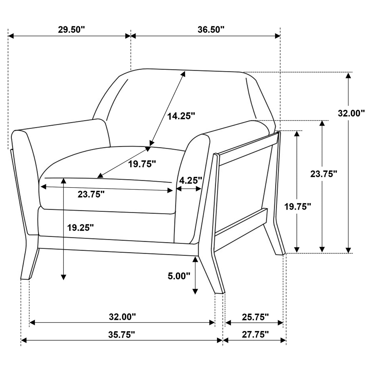 Vaughn Gray 3-Piece Fabric Upholstered Flared Arm Living Room Set from Coaster - Luna Furniture