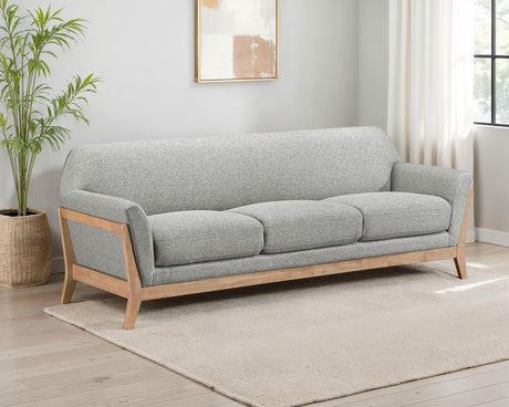Vaughn Gray Fabric Upholstered Flared Arm Sofa from Coaster - Luna Furniture