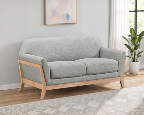 Vaughn Gray Fabric Upholstered Flared Arm Loveseat from Coaster - Luna Furniture