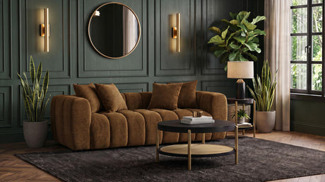 Lazaro Bronze Fabric Upholstered Wide Channel Sofa from Coaster - Luna Furniture