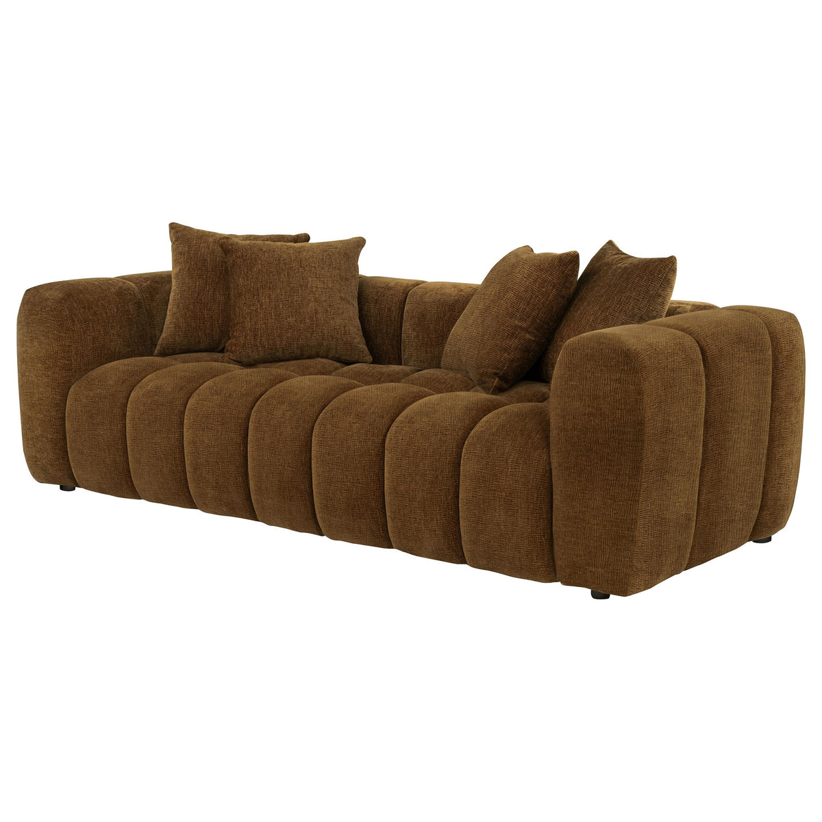 Lazaro Bronze Fabric Upholstered Wide Channel Sofa from Coaster - Luna Furniture