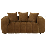 Lazaro Bronze Fabric Upholstered Wide Channel Loveseat from Coaster - Luna Furniture
