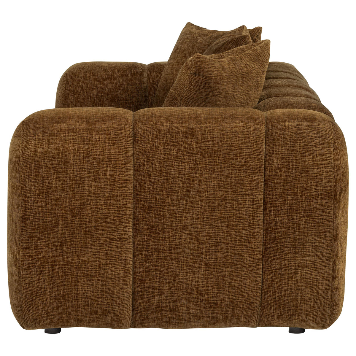Lazaro Bronze Fabric Upholstered Wide Channel Loveseat from Coaster - Luna Furniture