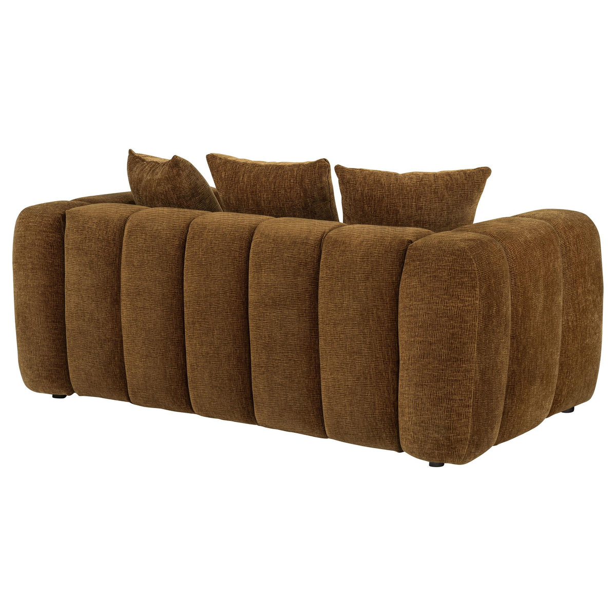 Lazaro Bronze Fabric Upholstered Wide Channel Loveseat from Coaster - Luna Furniture