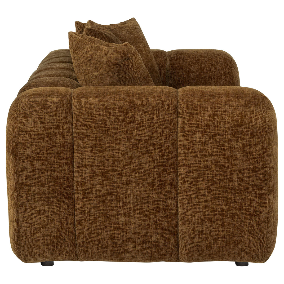 Lazaro Bronze Fabric Upholstered Wide Channel Loveseat from Coaster - Luna Furniture