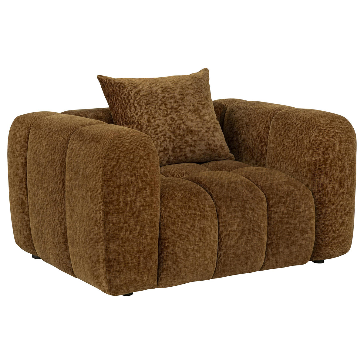 Lazaro Bronze Fabric Upholstered Wide Channel Accent Chair from Coaster - Luna Furniture