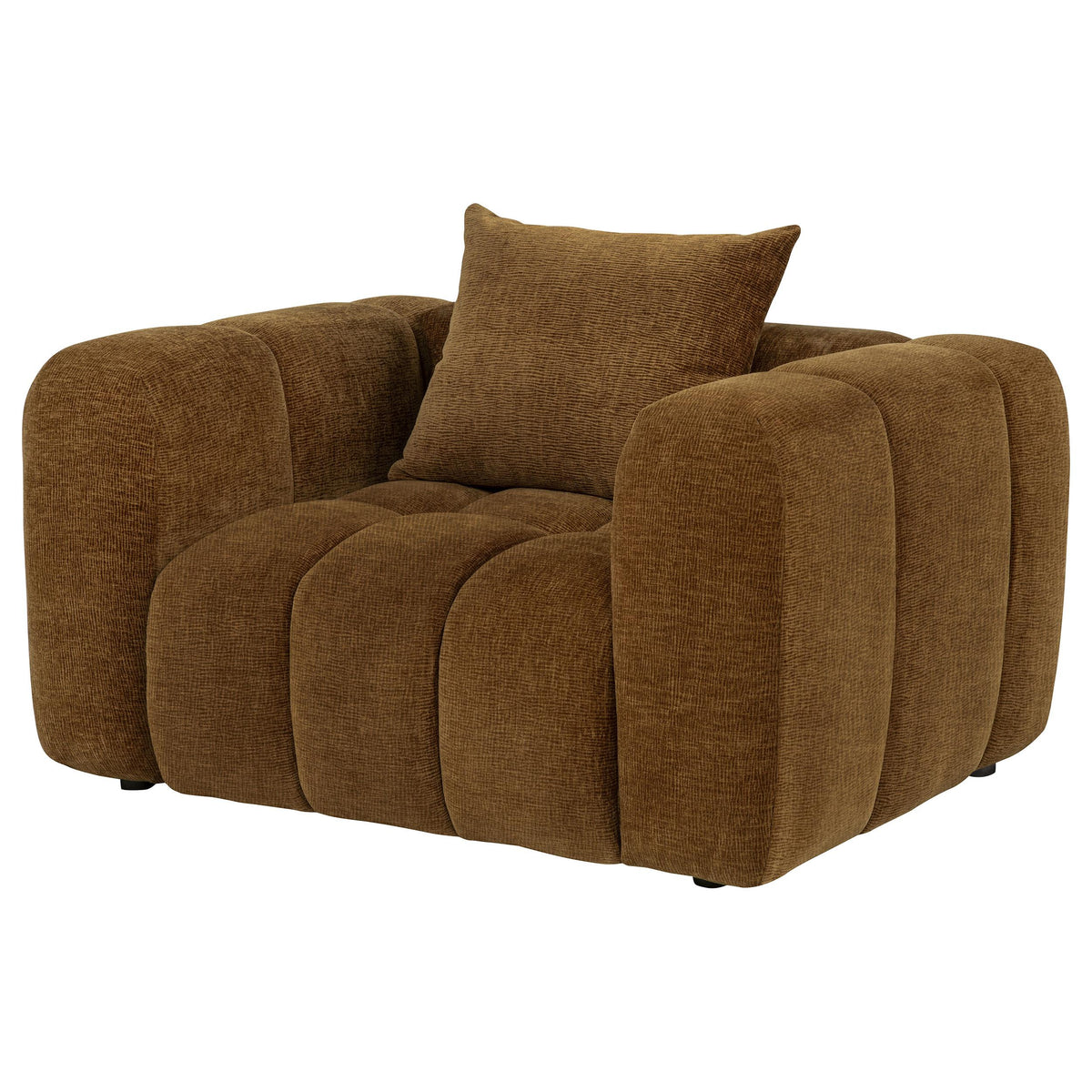 Lazaro Bronze Fabric Upholstered Wide Channel Accent Chair from Coaster - Luna Furniture