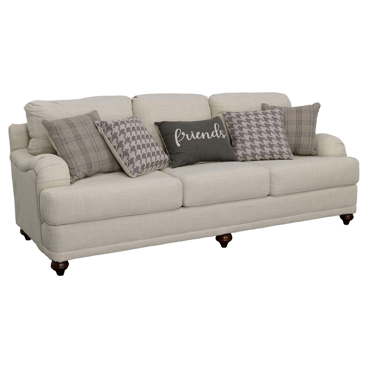 Glenn Light Gray Cushion Back Sofa from Coaster - Luna Furniture
