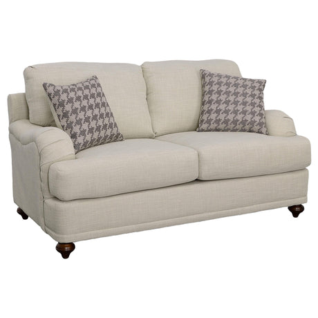 Glenn Light Gray Cushion Back Loveseat from Coaster - Luna Furniture