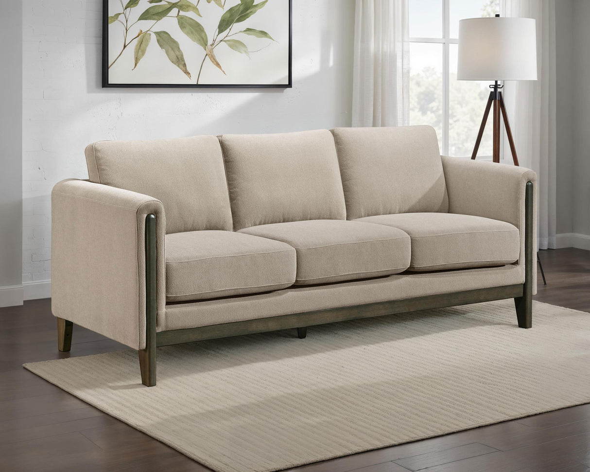Islington Taupe Fabric Upholstered Panel Arm Sofa from Coaster - Luna Furniture