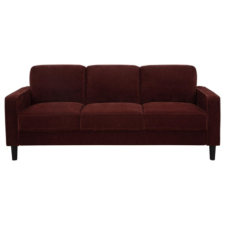 Ruth Rust Red 3-Piece Fabric Upholstered Track Arm Living Room Set from Coaster - Luna Furniture