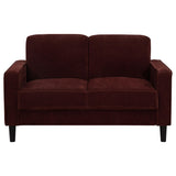 Ruth Rust Red 3-Piece Fabric Upholstered Track Arm Living Room Set from Coaster - Luna Furniture