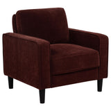 Ruth Rust Red 3-Piece Fabric Upholstered Track Arm Living Room Set from Coaster - Luna Furniture