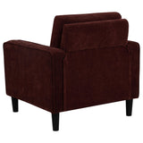 Ruth Rust Red 3-Piece Fabric Upholstered Track Arm Living Room Set from Coaster - Luna Furniture