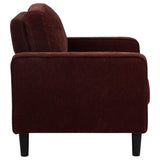 Ruth Rust Red 3-Piece Fabric Upholstered Track Arm Living Room Set from Coaster - Luna Furniture