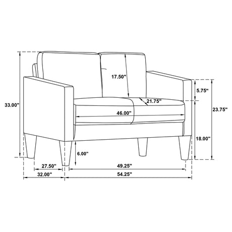 Ruth Matcha Green 3-Piece Fabric Upholstered Track Arm Living Room Set-SET | 511214 | 511215 | 511216-Coaster-511214-S3_17.jpg-Luna Furniture