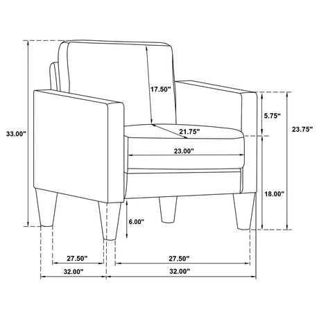 Ruth Matcha Green 3-Piece Fabric Upholstered Track Arm Living Room Set-SET | 511214 | 511215 | 511216-Coaster-511214-S3_18.jpg-Luna Furniture