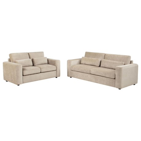 Amador Camel 2-Piece Chenille Upholstered Track Arm Living Room Set from Coaster - Luna Furniture