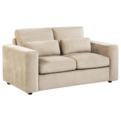 Amador Camel Chenille Upholstered Track Arm Loveseat from Coaster - Luna Furniture