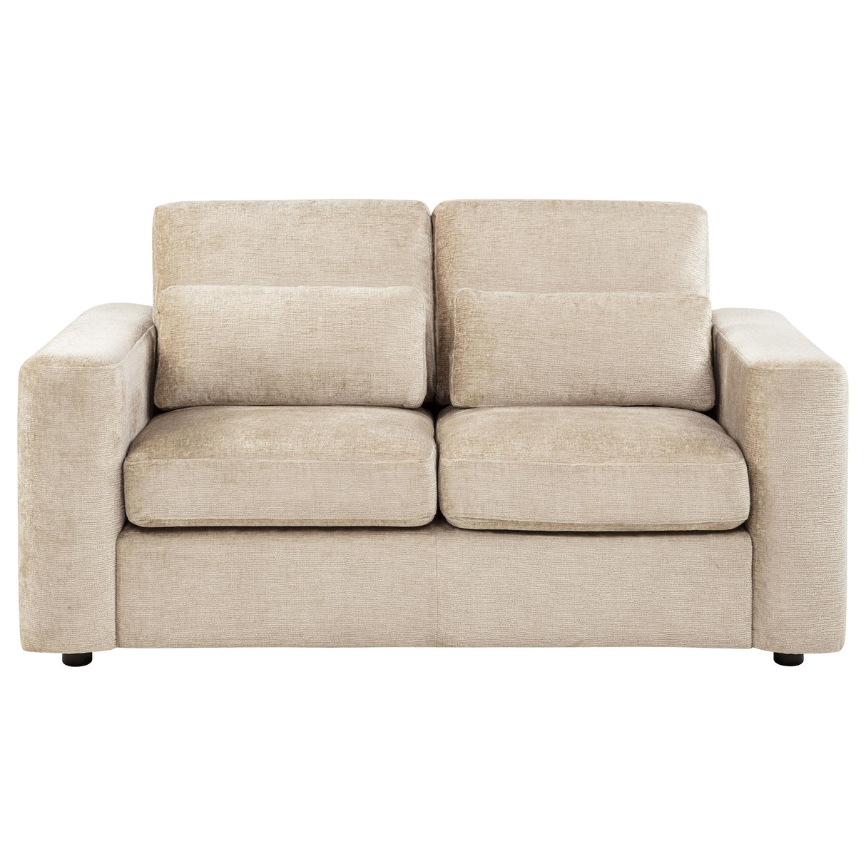 Amador Camel Chenille Upholstered Track Arm Loveseat from Coaster - Luna Furniture