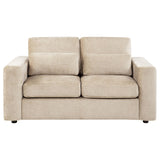 Amador Camel Chenille Upholstered Track Arm Loveseat from Coaster - Luna Furniture