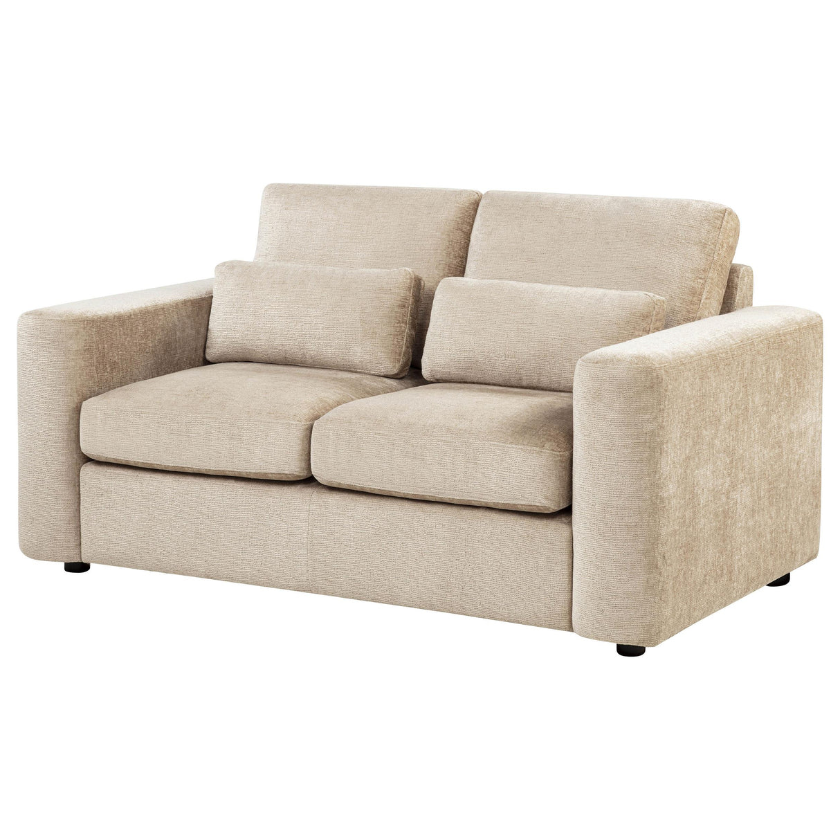 Amador Camel Chenille Upholstered Track Arm Loveseat from Coaster - Luna Furniture