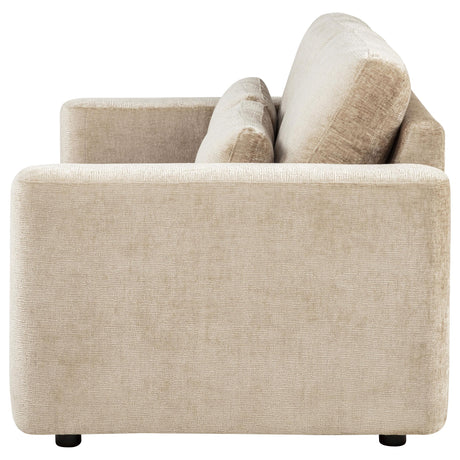 Amador Camel Chenille Upholstered Track Arm Loveseat from Coaster - Luna Furniture