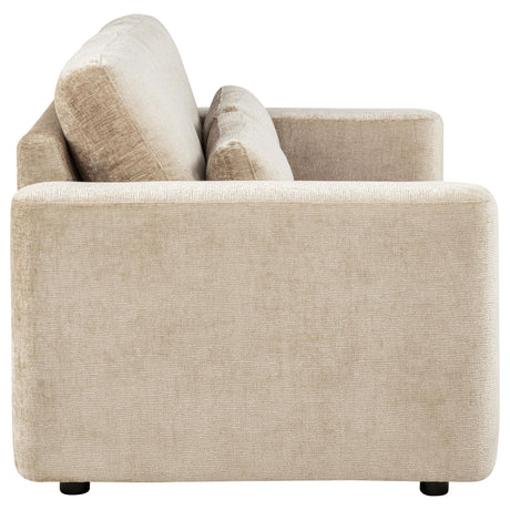 Amador Camel Chenille Upholstered Track Arm Loveseat from Coaster - Luna Furniture