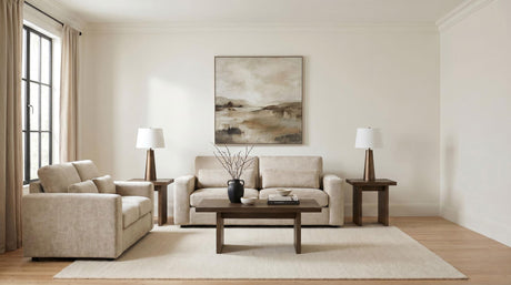 Amador Camel Chenille Upholstered Track Arm Loveseat from Coaster - Luna Furniture
