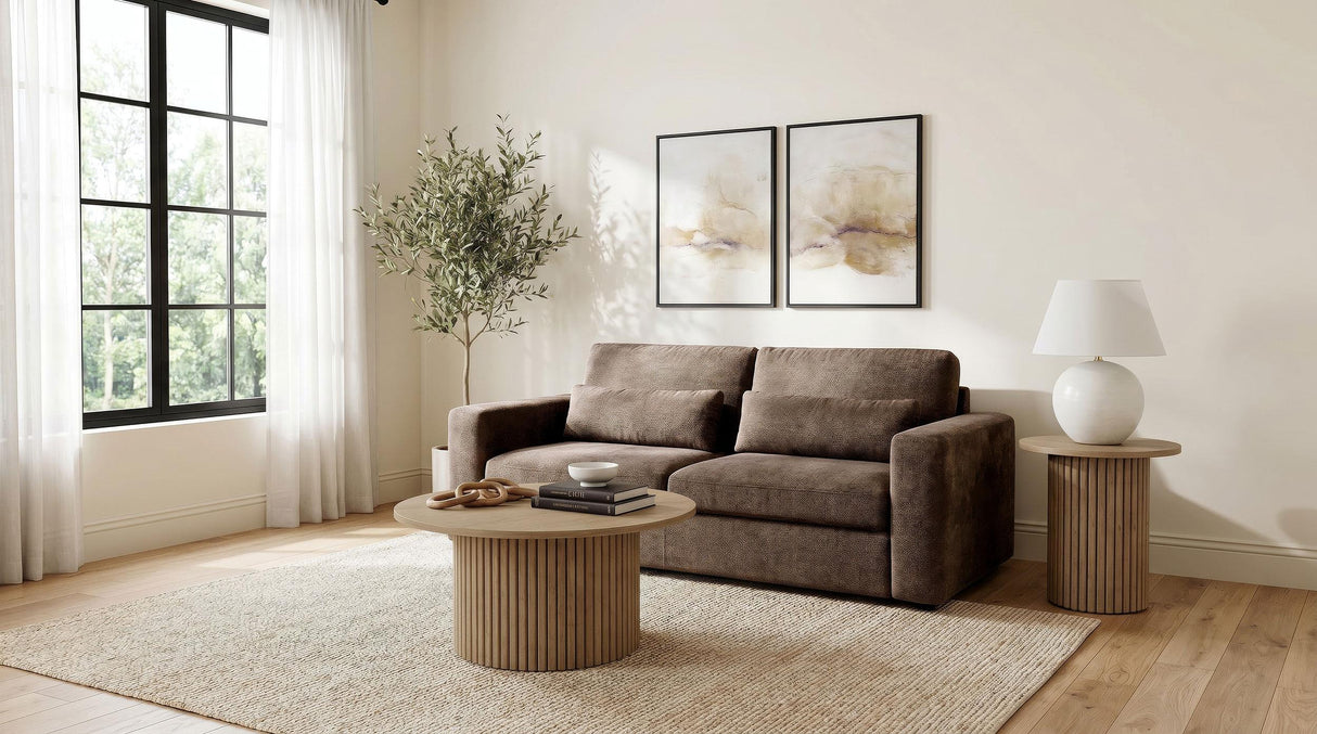 Amador Chocolate Chenille Upholstered Track Arm Sofa from Coaster - Luna Furniture