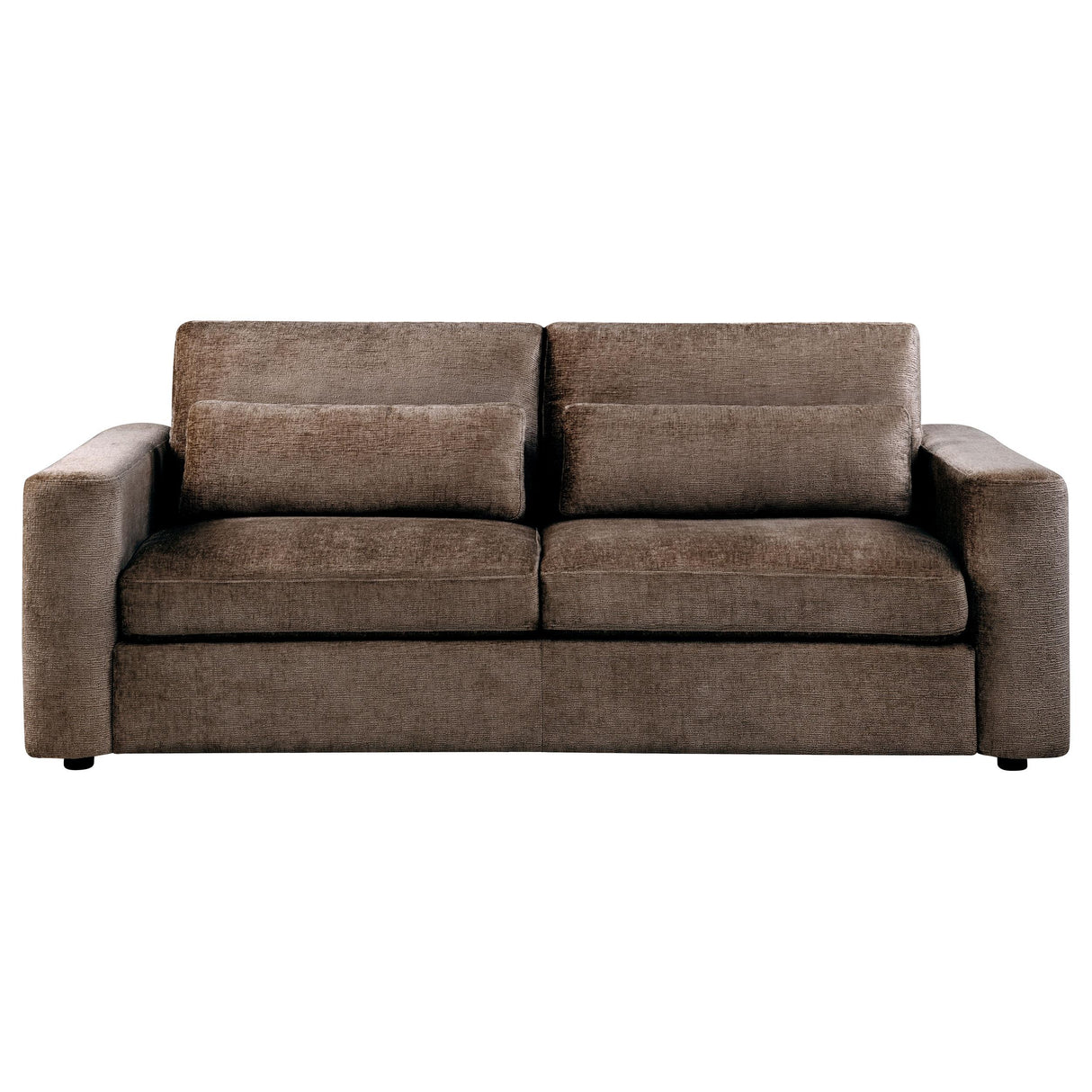 Amador Chocolate Chenille Upholstered Track Arm Sofa from Coaster - Luna Furniture