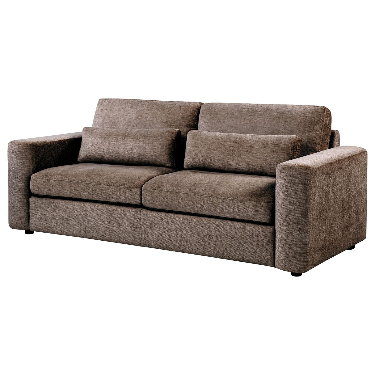 Amador Chocolate Chenille Upholstered Track Arm Sofa from Coaster - Luna Furniture