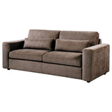 Amador Chocolate Chenille Upholstered Track Arm Sofa from Coaster - Luna Furniture