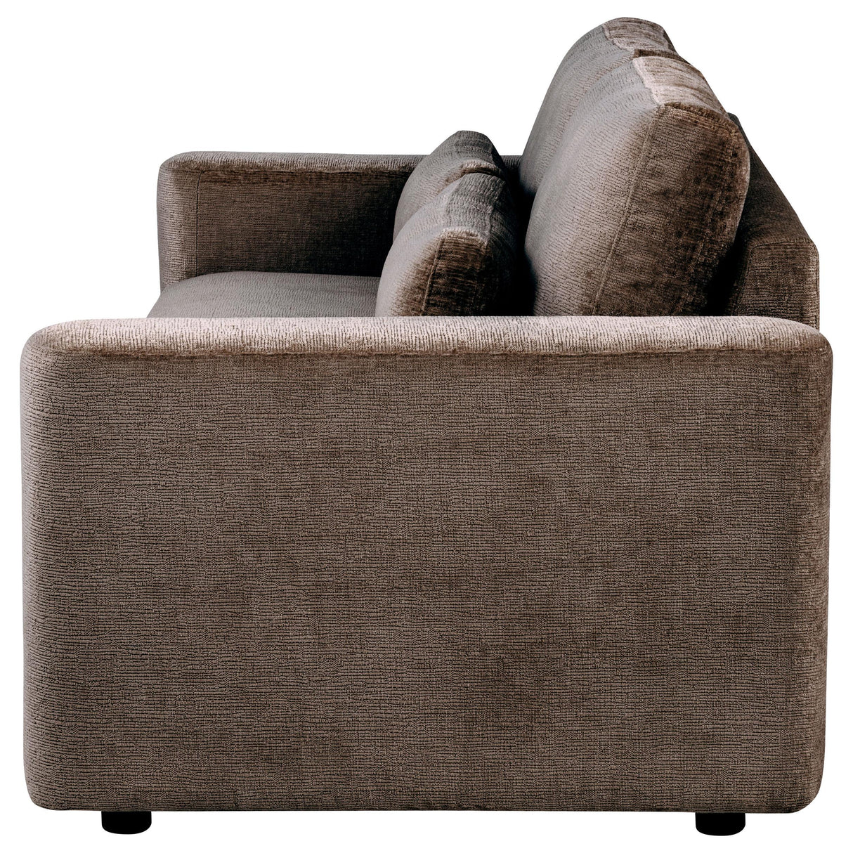 Amador Chocolate Chenille Upholstered Track Arm Sofa from Coaster - Luna Furniture
