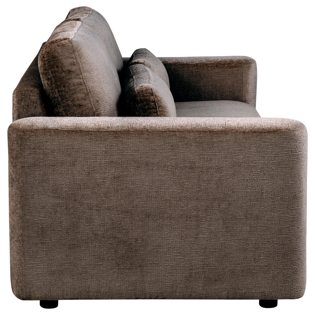 Amador Chocolate Chenille Upholstered Track Arm Sofa from Coaster - Luna Furniture