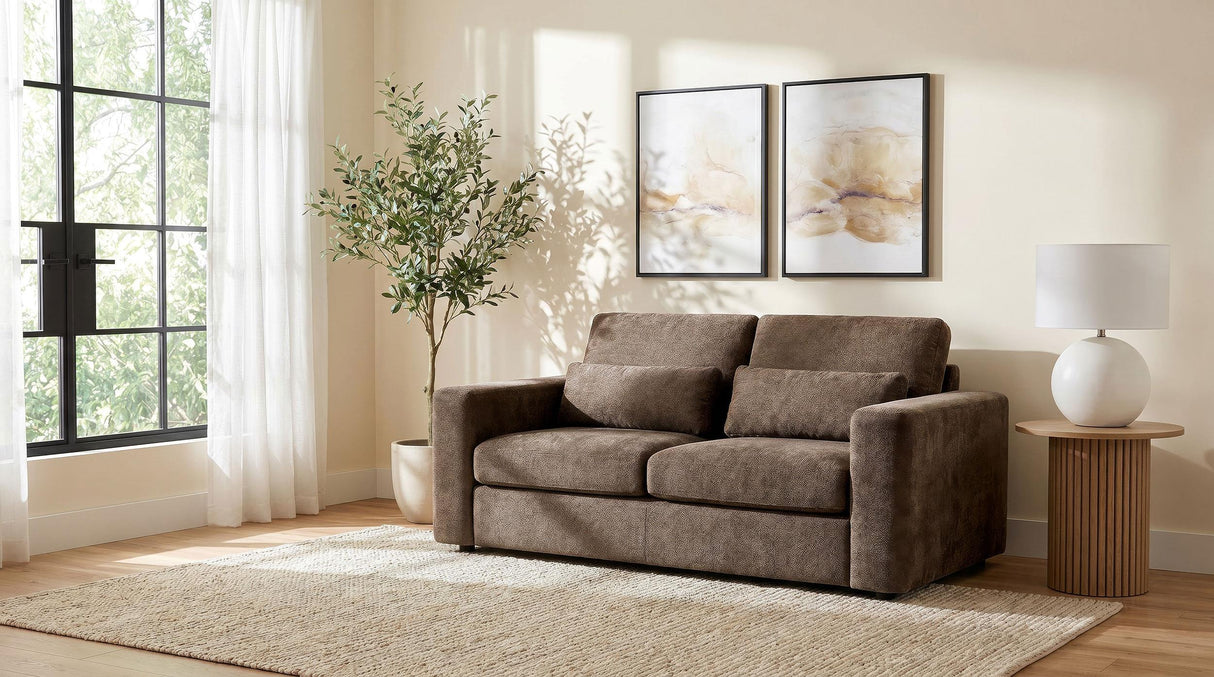 Amador Chocolate Chenille Upholstered Track Arm Loveseat from Coaster - Luna Furniture