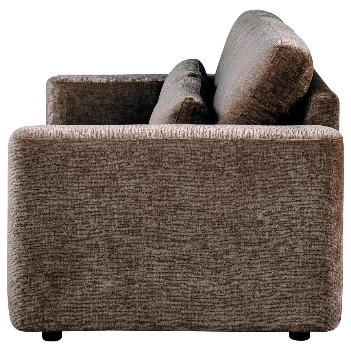 Amador Chocolate Chenille Upholstered Track Arm Loveseat from Coaster - Luna Furniture
