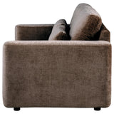 Amador Chocolate Chenille Upholstered Track Arm Loveseat from Coaster - Luna Furniture