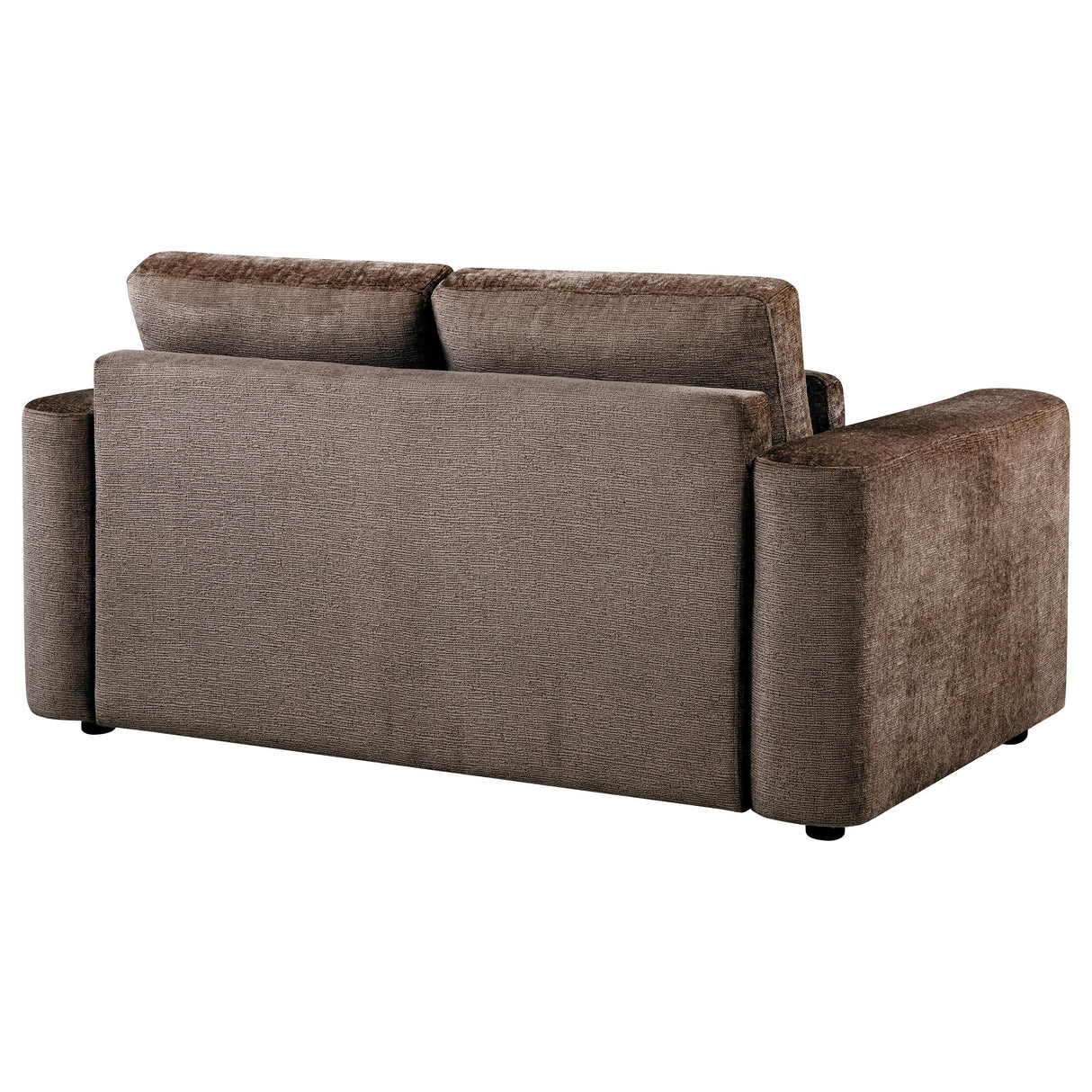 Amador Chocolate Chenille Upholstered Track Arm Loveseat from Coaster - Luna Furniture