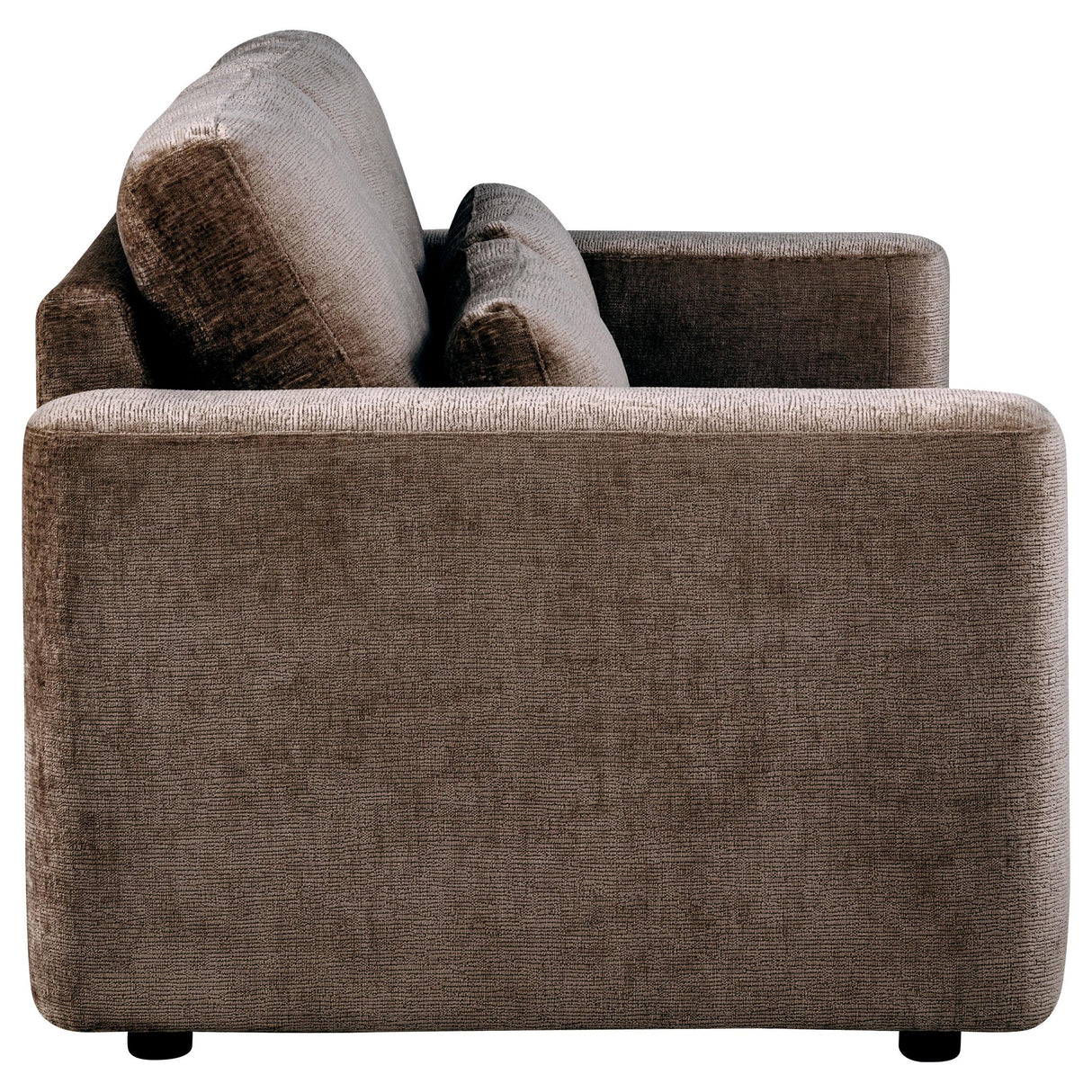 Amador Chocolate Chenille Upholstered Track Arm Loveseat from Coaster - Luna Furniture