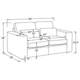 Amador Chocolate Chenille Upholstered Track Arm Loveseat from Coaster - Luna Furniture