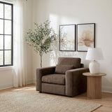 Amador Chocolate Chenille Upholstered Track Arm Accent Chair from Coaster - Luna Furniture
