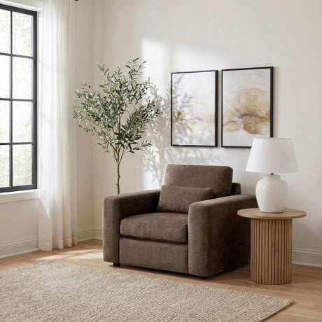 Amador Chocolate Chenille Upholstered Track Arm Accent Chair from Coaster - Luna Furniture