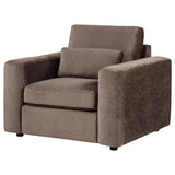 Amador Chocolate Chenille Upholstered Track Arm Accent Chair from Coaster - Luna Furniture
