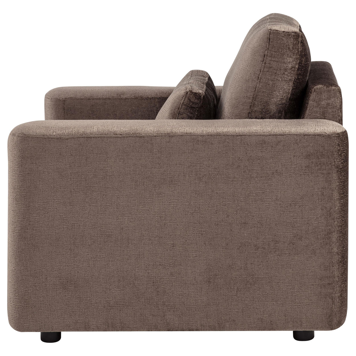 Amador Chocolate Chenille Upholstered Track Arm Accent Chair from Coaster - Luna Furniture