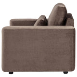 Amador Chocolate Chenille Upholstered Track Arm Accent Chair from Coaster - Luna Furniture