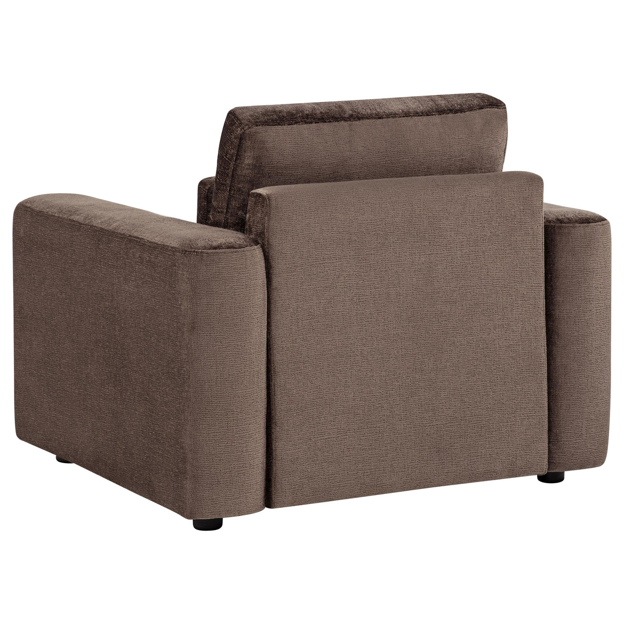 Amador Chocolate Chenille Upholstered Track Arm Accent Chair from Coaster - Luna Furniture