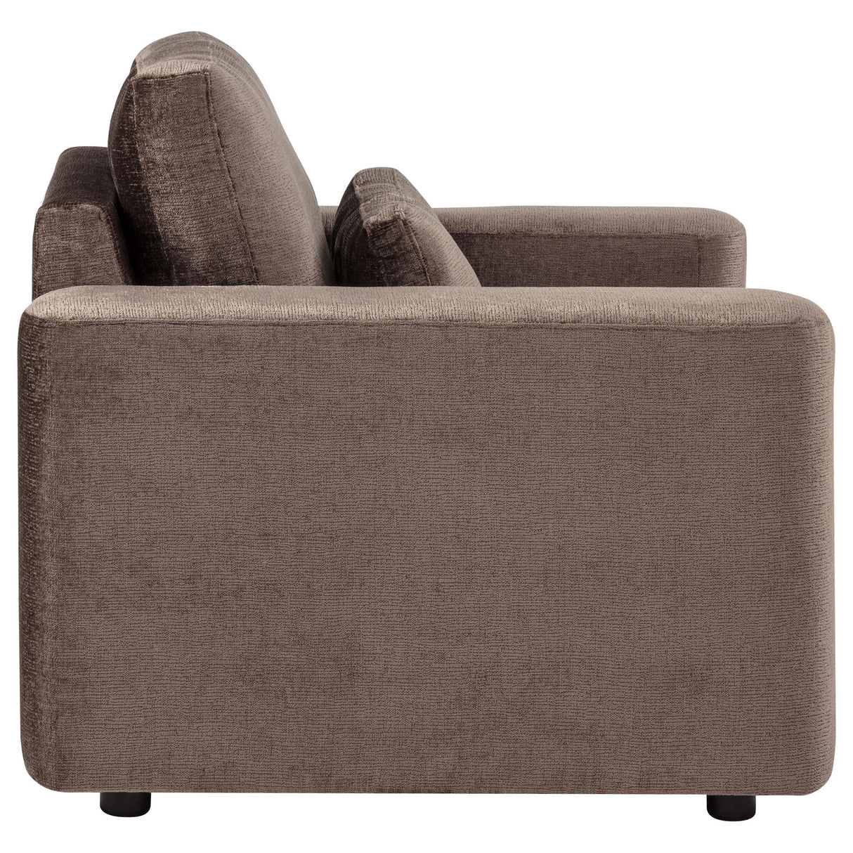Amador Chocolate Chenille Upholstered Track Arm Accent Chair from Coaster - Luna Furniture