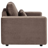 Amador Chocolate Chenille Upholstered Track Arm Accent Chair from Coaster - Luna Furniture